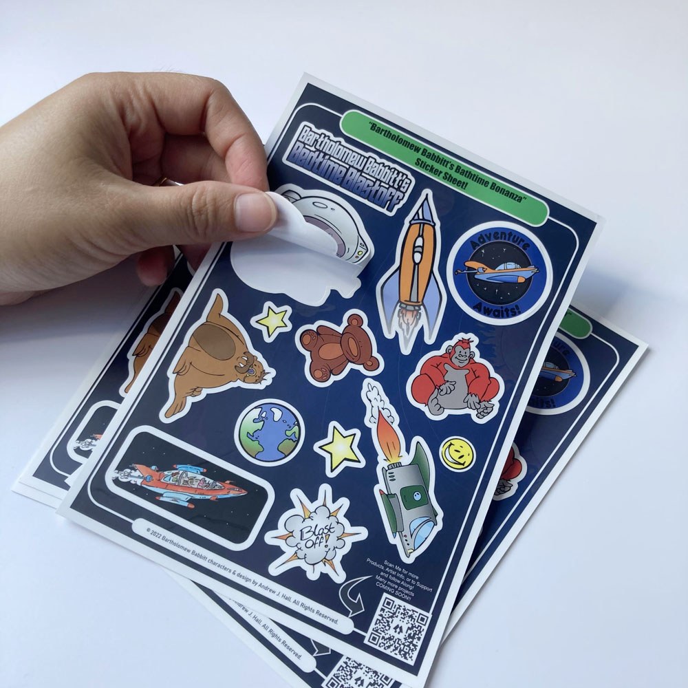 Stampa di adesivi per bambini con un libro