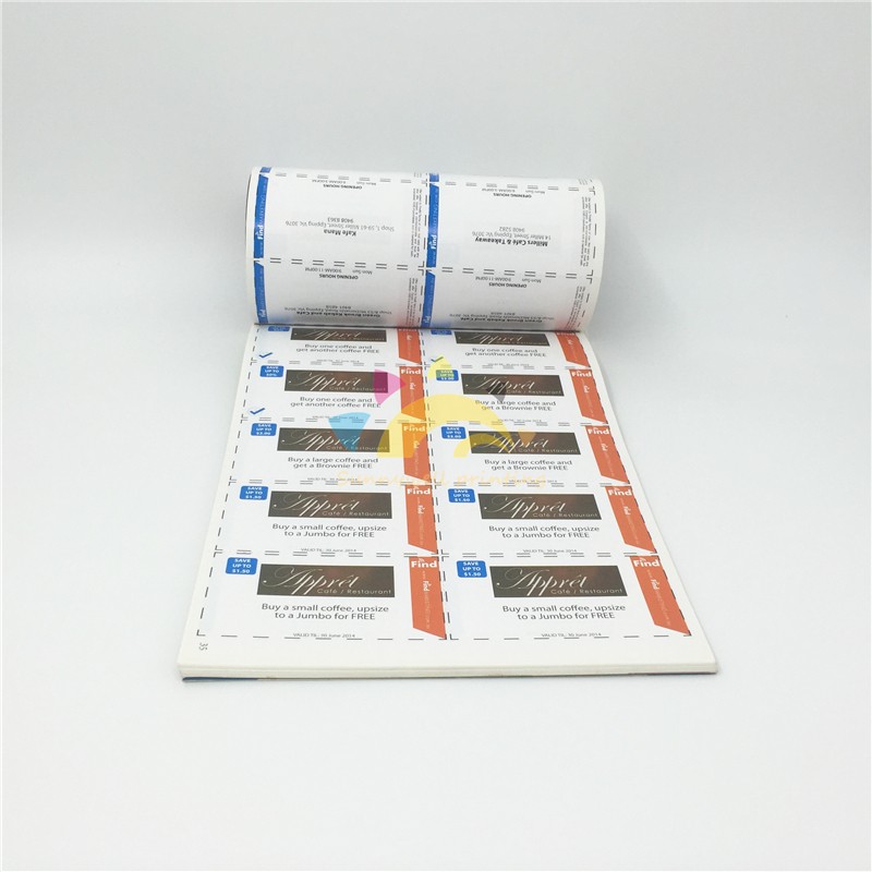 Coupon Brochure Conpon Book lacrima delle linee di perforazione in fabbrica